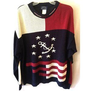 VTG Creative Attitudes Over-sized Sweater Size Medium Nautical Anchor Design USA
